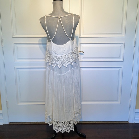 NEW-ish Free People Crinkled Crepe Star Slip Dress - Picture 4 of 5